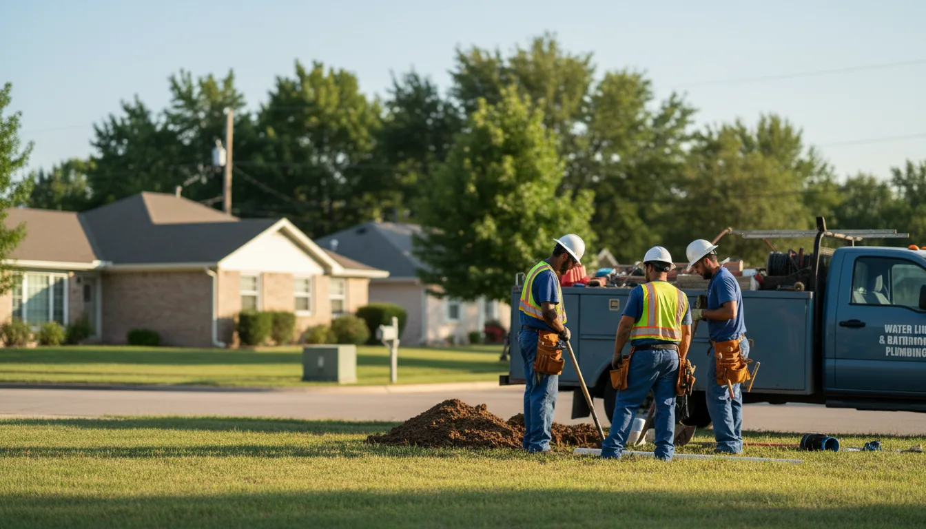 Residential water line and bathroom plumbing service in Badger, IA
